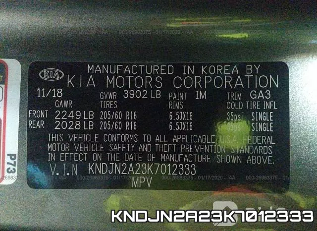 KNDJN2A23K7012333 фото 10