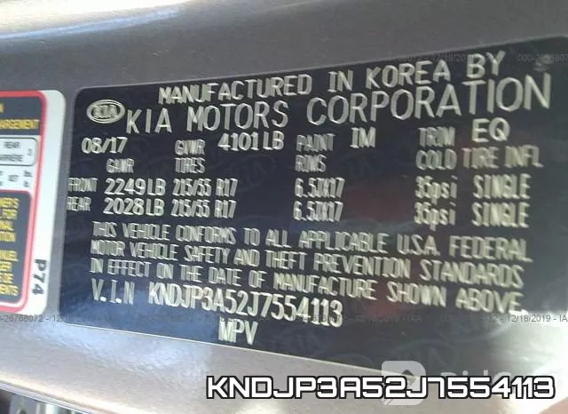 KNDJP3A52J7554113 фото 10