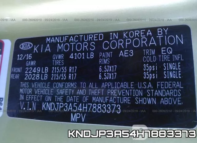 KNDJP3A54H7883373 фото 10