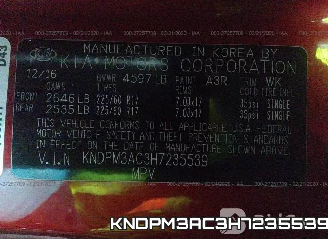 KNDPM3AC3H7235539 фото 10
