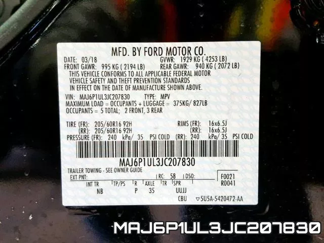 MAJ6P1UL3JC207830 фото 2