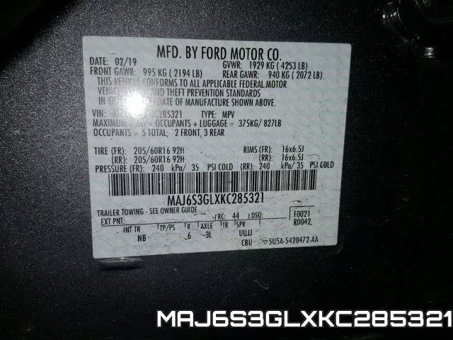MAJ6S3GLXKC285321 фото 2