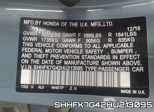 SHHFK7G42HU213095 фото 10