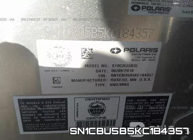 SN1CBU5B5KC184357 фото 10