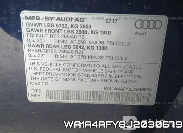 WA1A4AFY8J2030679 фото 10