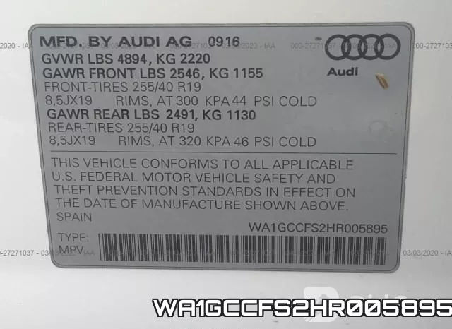 WA1GCCFS2HR005895 фото 10