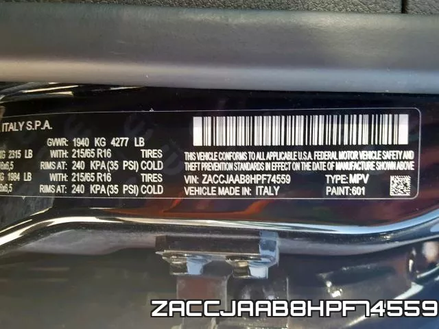 ZACCJAAB8HPF74559 фото 2