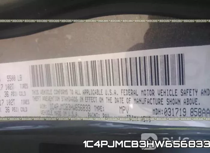 1C4PJMCB3HW656833 фото 10