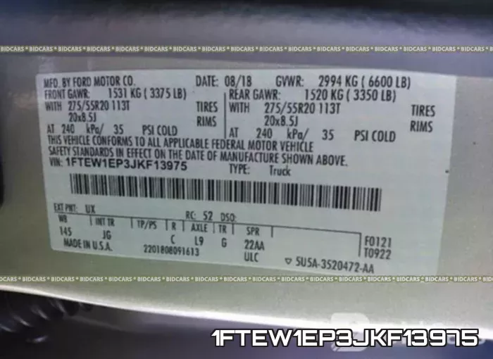 1FTEW1EP3JKF13975 фото 10
