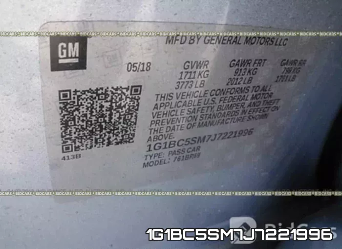1G1BC5SM7J7221996 фото 10