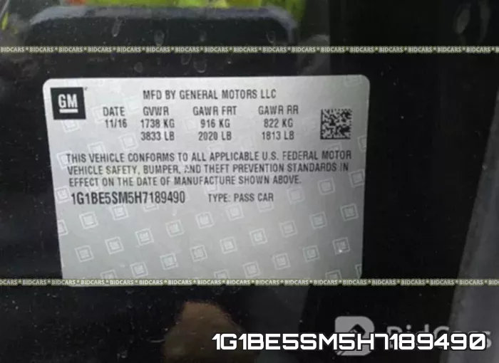 1G1BE5SM5H7189490 фото 10