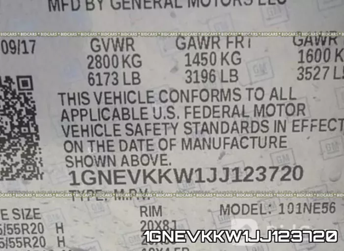 1GNEVKKW1JJ123720 фото 10
