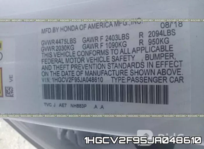 1HGCV2F95JA048610 фото 10