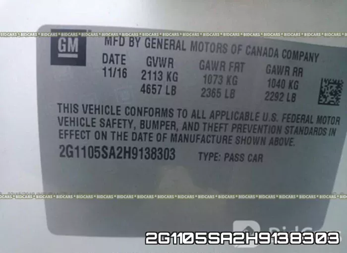 2G1105SA2H9138303 фото 10