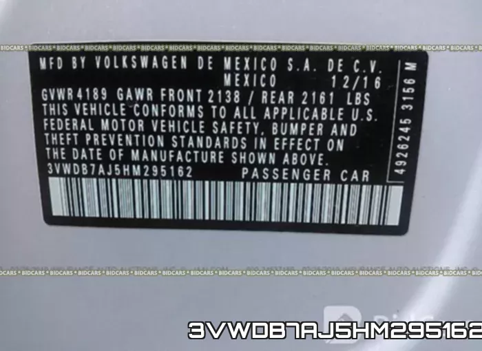 3VWDB7AJ5HM295162 фото 9