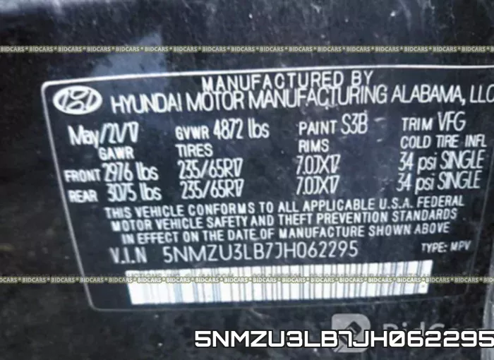 5NMZU3LB7JH062295 фото 10