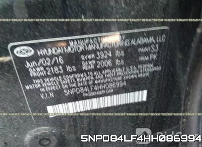 5NPD84LF4HH086994 фото 10
