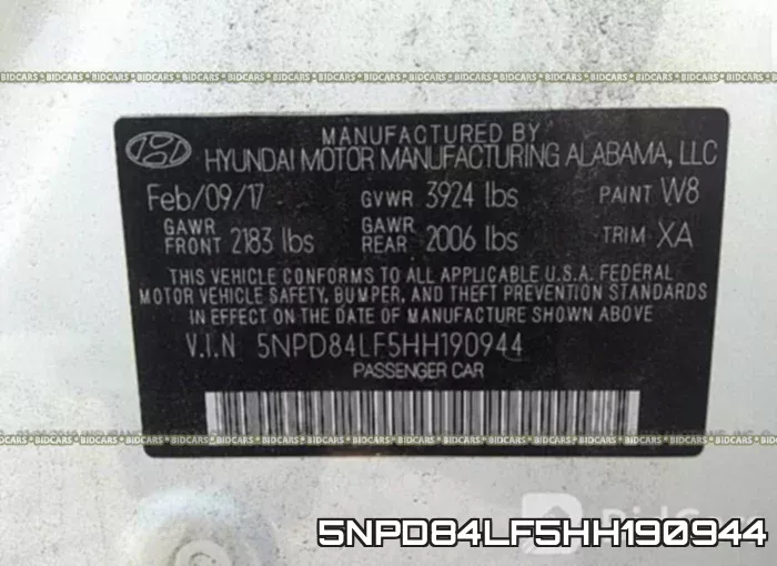 5NPD84LF5HH190944 фото 10
