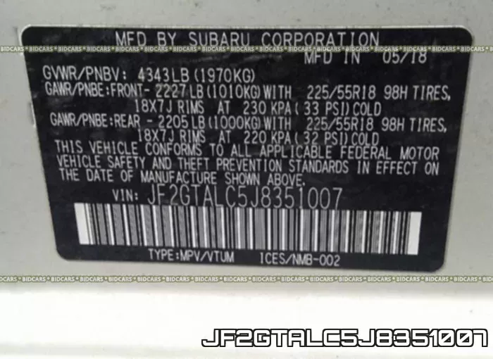 JF2GTALC5J8351007 фото 10