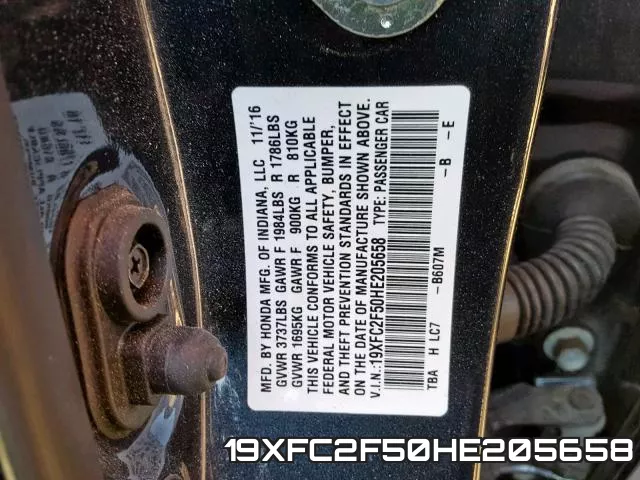 19XFC2F50HE205658 фото 2