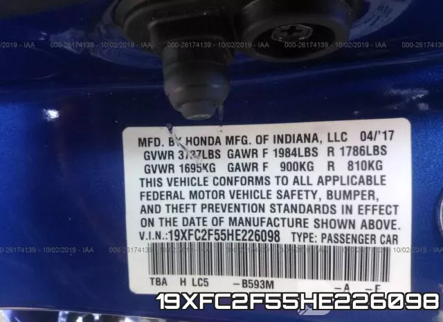 19XFC2F55HE226098 фото 10