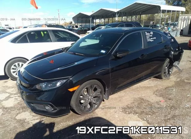 19XFC2F81KE011531 фото 3