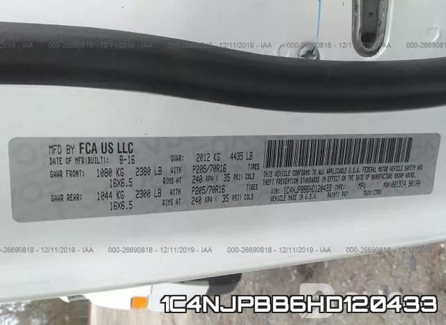 1C4NJPBB6HD120433 фото 10
