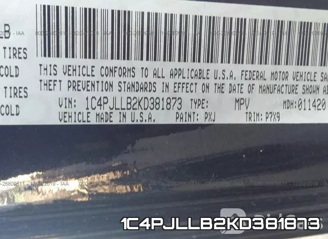 1C4PJLLB2KD381873 фото 10