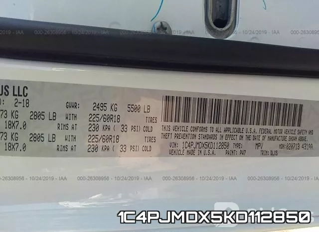 1C4PJMDX5KD112850 фото 10