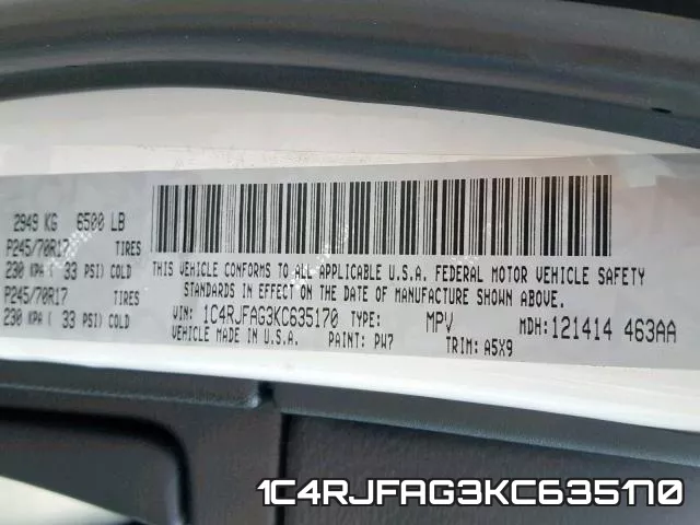 1C4RJFAG3KC635170 фото 2