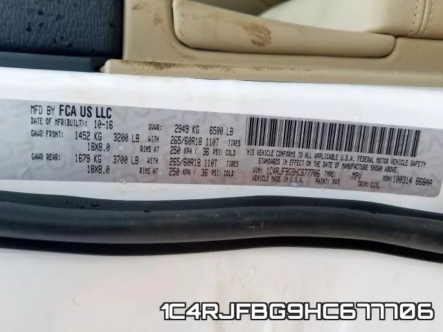 1C4RJFBG9HC677706 фото 2