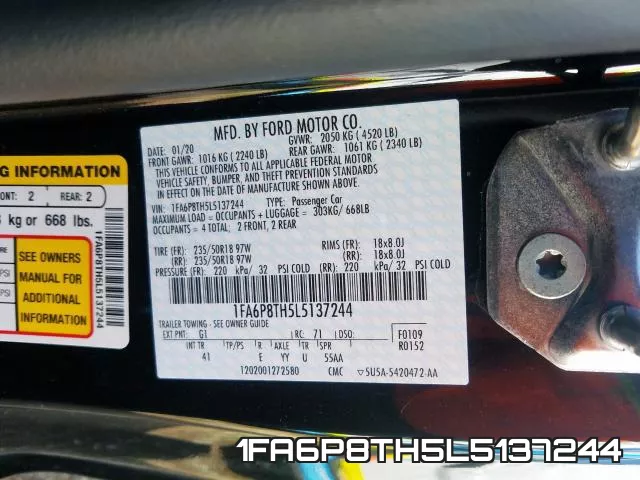 1FA6P8TH5L5137244 фото 2