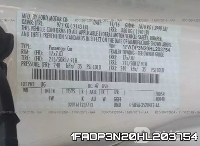1FADP3N20HL203754 фото 10