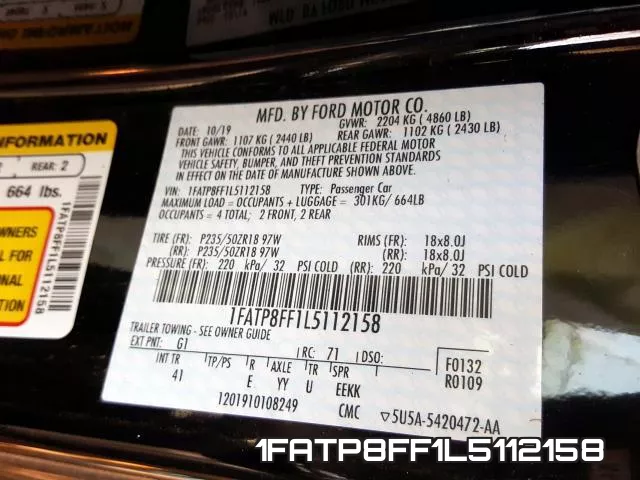1FATP8FF1L5112158 фото 2