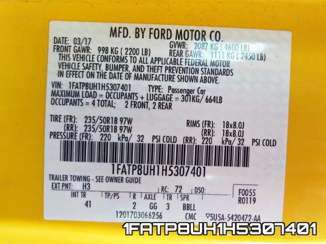 1FATP8UH1H5307401 фото 2