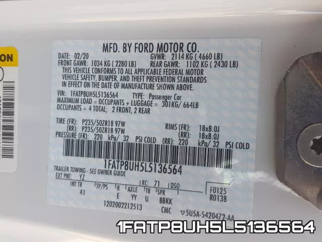 1FATP8UH5L5136564 фото 2