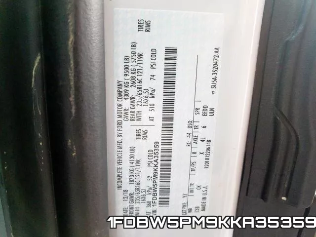 1FDBW5PM9KKA35359 фото 2
