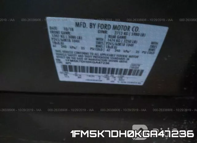 1FM5K7DH0KGA47236 фото 10