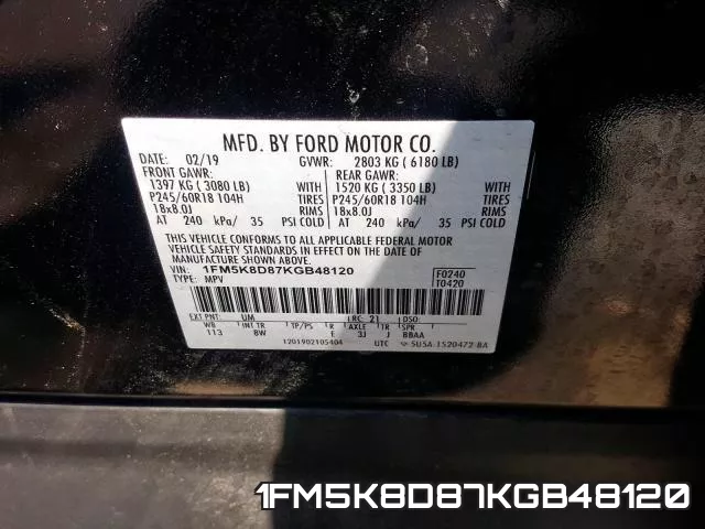 1FM5K8D87KGB48120 фото 2