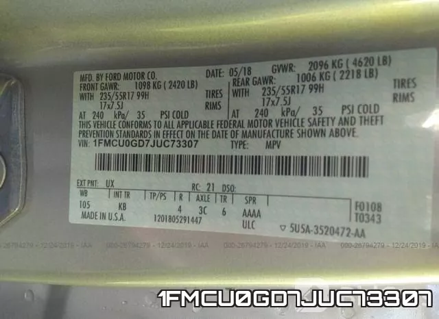 1FMCU0GD7JUC73307 фото 10