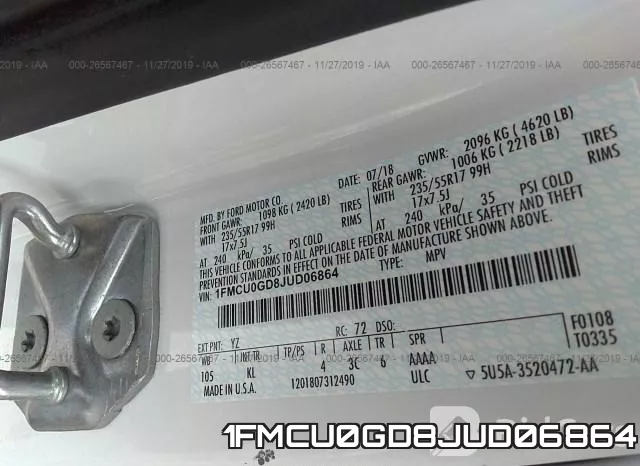 1FMCU0GD8JUD06864 фото 10
