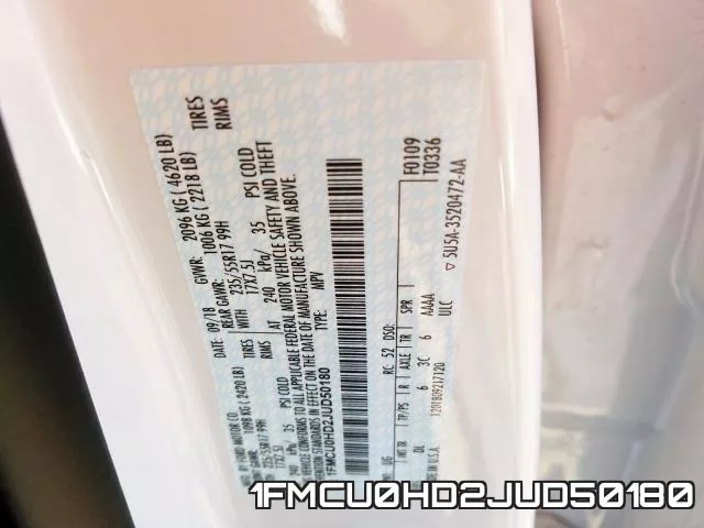 1FMCU0HD2JUD50180 фото 2