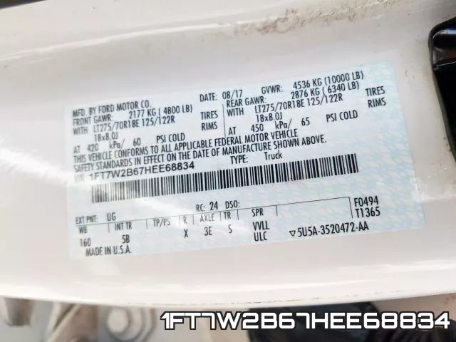 1FT7W2B67HEE68834 фото 2