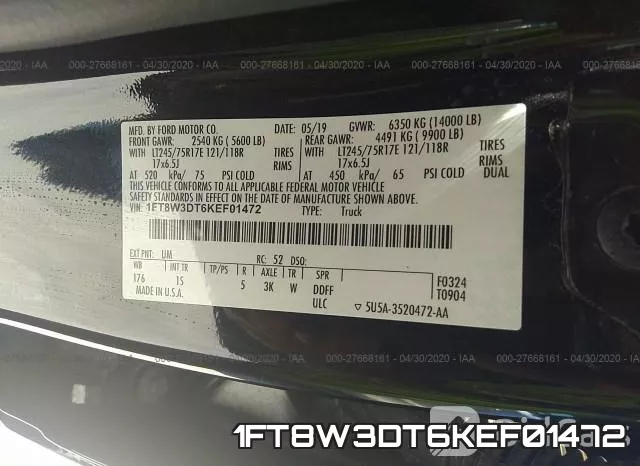 1FT8W3DT6KEF01472 фото 10