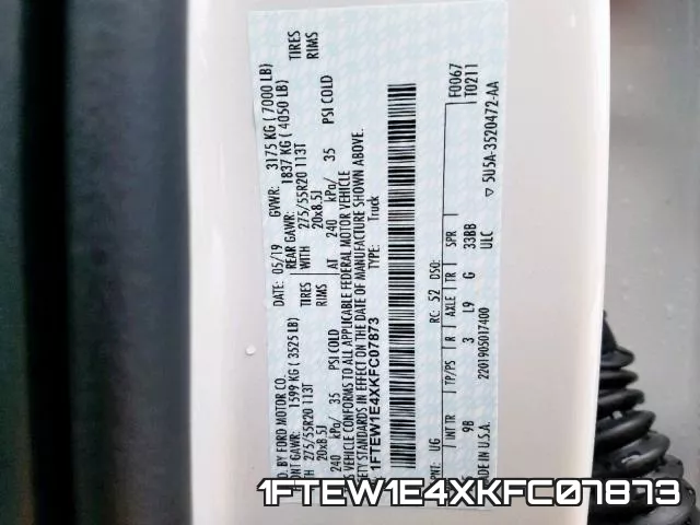 1FTEW1E4XKFC07873 фото 2