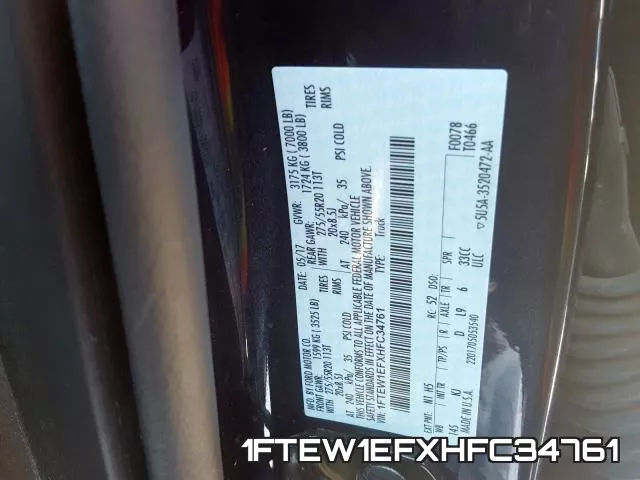 1FTEW1EFXHFC34761 фото 2