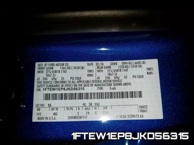 1FTEW1EP8JKD56315 фото 2