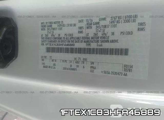 1FTEX1C83HFA46889 фото 10