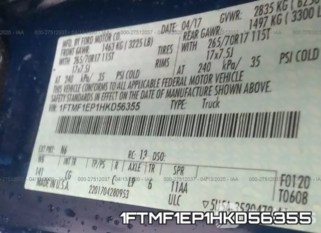 1FTMF1EP1HKD56355 фото 10