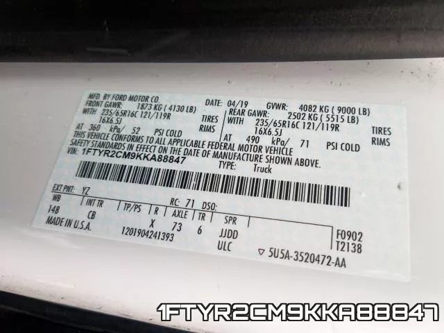 1FTYR2CM9KKA88847 фото 2